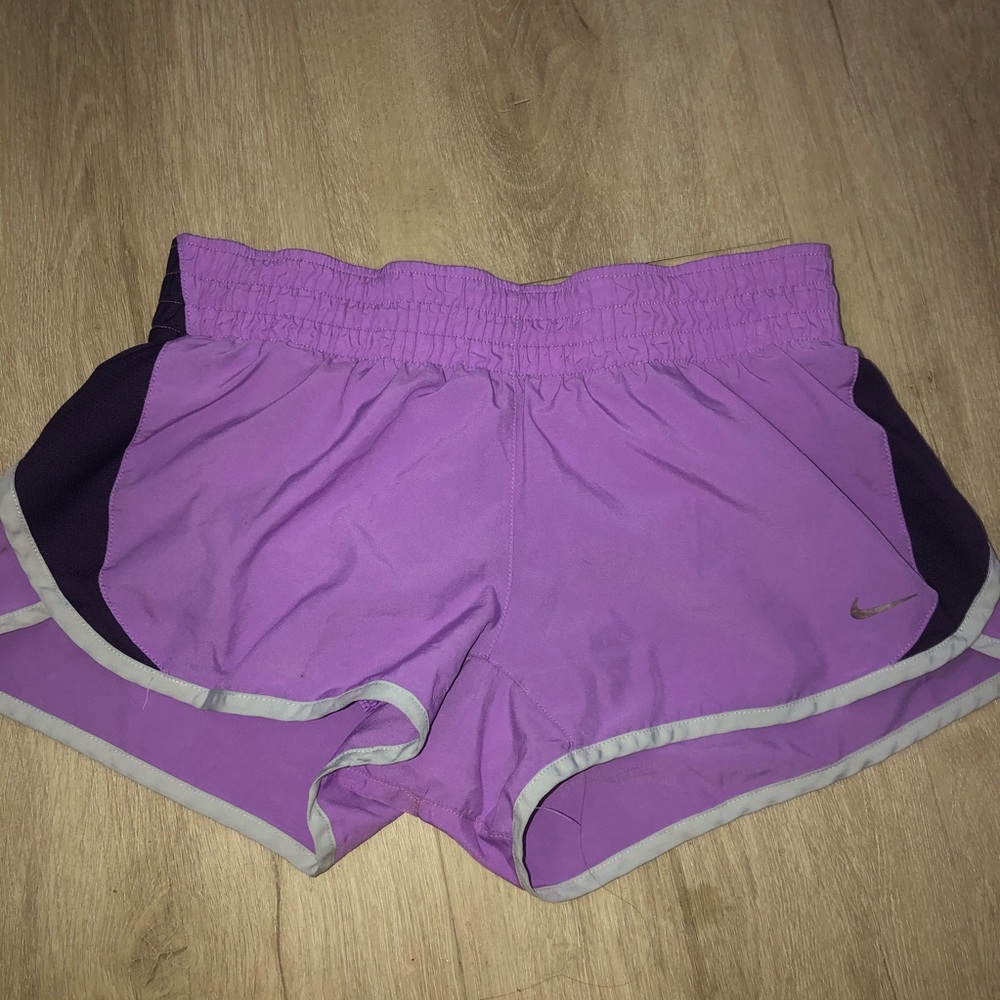 Purple Nike athletic shorts